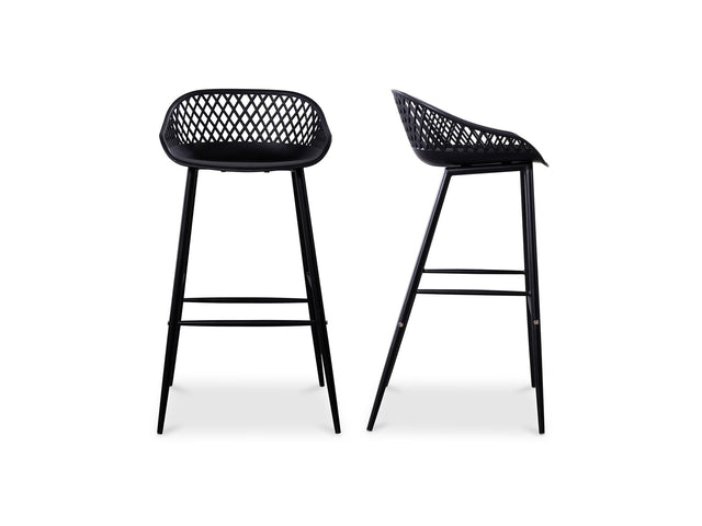 Piazza Black Outdoor Barstool (Set of 2) - Ornate Home
