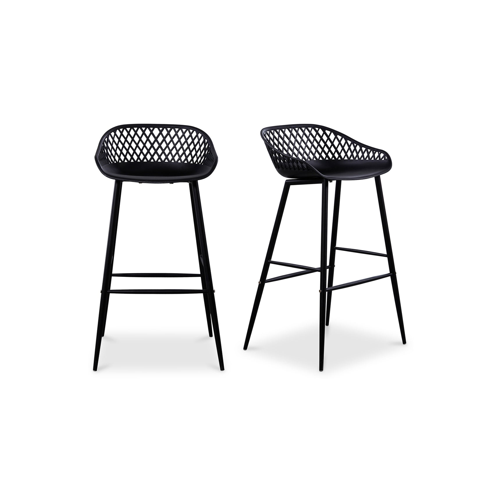 Piazza Black Outdoor Barstool (Set of 2) - Ornate Home