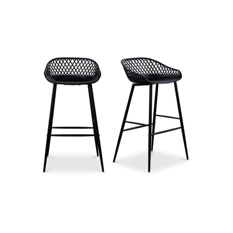 Piazza Black Outdoor Barstool (Set of 2) - Ornate Home