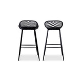 Piazza Black Outdoor Barstool (Set of 2) - Ornate Home
