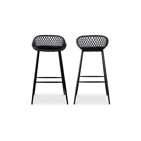 Piazza Black Outdoor Barstool (Set of 2) - Ornate Home