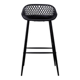 Piazza Black Outdoor Barstool (Set of 2) - Ornate Home
