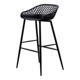 Piazza Black Outdoor Barstool (Set of 2) - Ornate Home