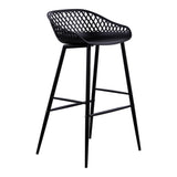 Piazza Black Outdoor Barstool (Set of 2) - Ornate Home