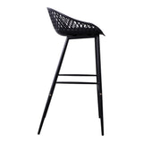 Piazza Black Outdoor Barstool (Set of 2) - Ornate Home
