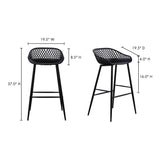Piazza Black Outdoor Barstool (Set of 2) - Ornate Home