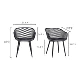 Piazza Black Outdoor Chair (Set of 2) - Ornate Home