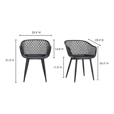 Piazza Black Outdoor Chair (Set of 2) - Ornate Home