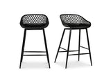 Piazza Black Outdoor Counter Stool (Set of 2) - Ornate Home