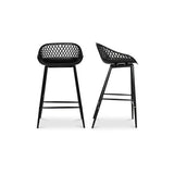 Piazza Black Outdoor Counter Stool (Set of 2) - Ornate Home