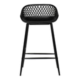Piazza Black Outdoor Counter Stool (Set of 2) - Ornate Home