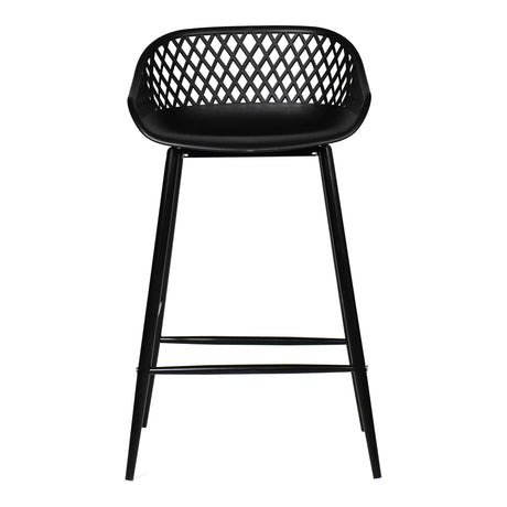 Piazza Black Outdoor Counter Stool (Set of 2) - Ornate Home