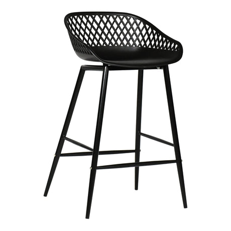 Piazza Black Outdoor Counter Stool (Set of 2) - Ornate Home