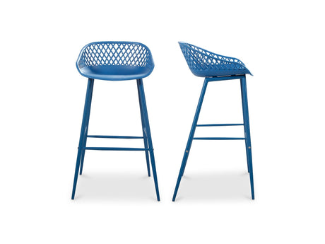 Piazza Blue Outdoor Barstool (Set of 2) - Ornate Home