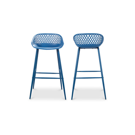 Piazza Blue Outdoor Barstool (Set of 2) - Ornate Home