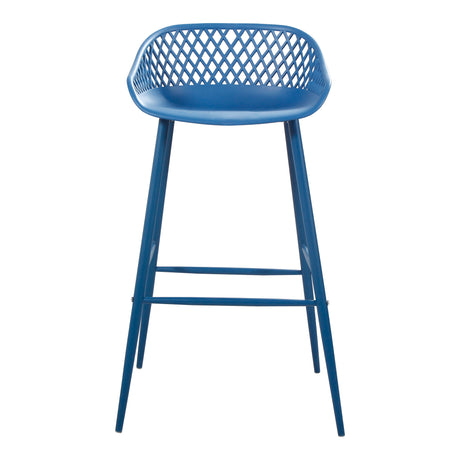 Piazza Blue Outdoor Barstool (Set of 2) - Ornate Home