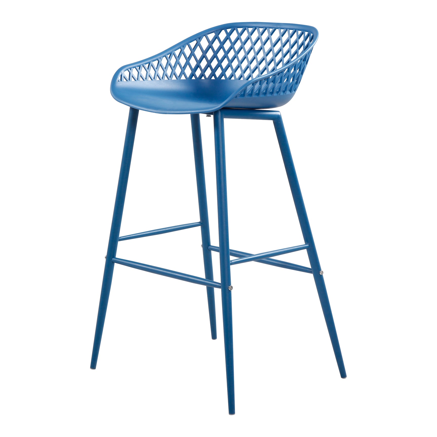 Piazza Blue Outdoor Barstool (Set of 2) - Ornate Home