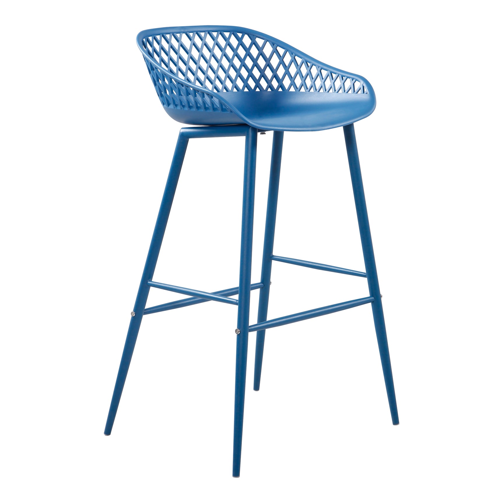Piazza Blue Outdoor Barstool (Set of 2) - Ornate Home