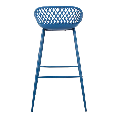 Piazza Blue Outdoor Barstool (Set of 2) - Ornate Home