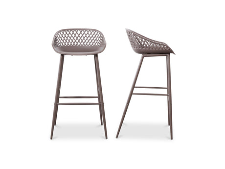 Piazza Grey Outdoor Barstool (Set of 2) - Ornate Home