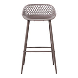 Piazza Grey Outdoor Barstool (Set of 2) - Ornate Home