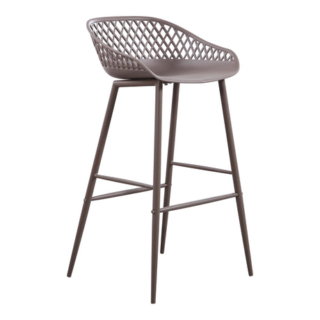 Piazza Grey Outdoor Barstool (Set of 2) - Ornate Home