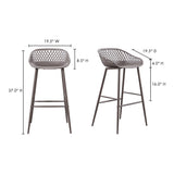 Piazza Grey Outdoor Barstool (Set of 2) - Ornate Home
