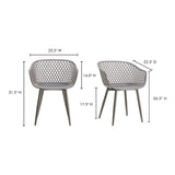 Piazza Grey Outdoor Chair (Set of 2) - Ornate Home