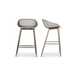 Piazza Grey Outdoor Counter Stool (Set of 2) - Ornate Home