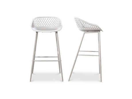 Piazza White Outdoor Barstool (Set of 2) - Ornate Home