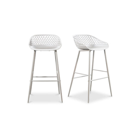 Piazza White Outdoor Barstool (Set of 2) - Ornate Home