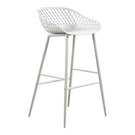 Piazza White Outdoor Barstool (Set of 2) - Ornate Home