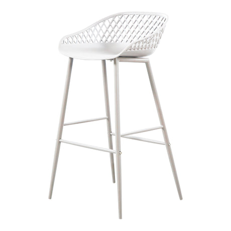 Piazza White Outdoor Barstool (Set of 2) - Ornate Home