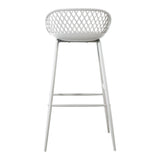 Piazza White Outdoor Barstool (Set of 2) - Ornate Home