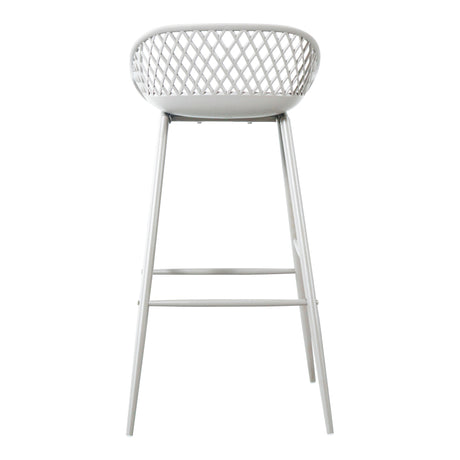 Piazza White Outdoor Barstool (Set of 2) - Ornate Home