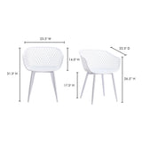 Piazza White Outdoor Chair (Set of 2) - Ornate Home