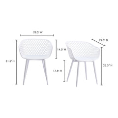 Piazza White Outdoor Chair (Set of 2) - Ornate Home