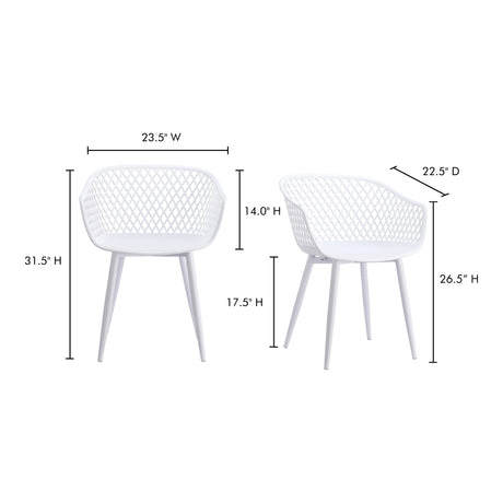 Piazza White Outdoor Chair (Set of 2) - Ornate Home