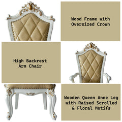 Picardy Antique Pearl Arm Chair (Set of 2) - Ornate Home