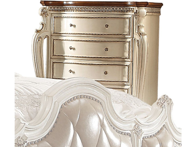 Picardy Antique Pearl & Cherry Oak Chest - Ornate Home
