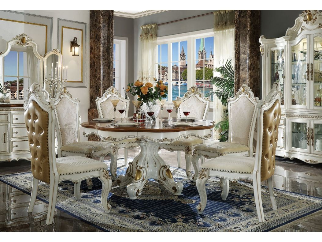 Picardy Antique Pearl & Cherry Oak Dining Table - Ornate Home