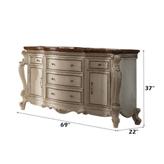 Picardy Antique Pearl & Cherry Oak Dresser - Ornate Home