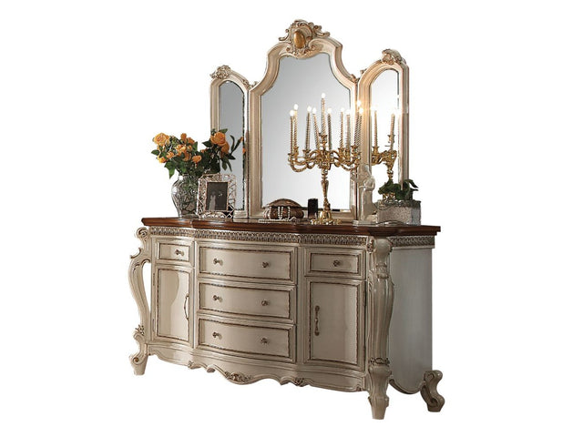 Picardy Antique Pearl & Cherry Oak Dresser - Ornate Home