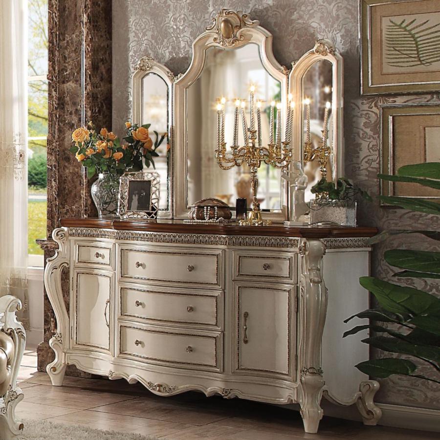 Picardy Antique Pearl Mirror - Ornate Home