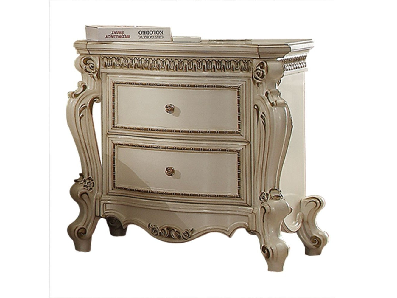 Picardy Antique Pearl Nightstand - Ornate Home