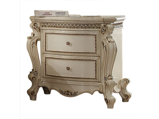 Picardy Antique Pearl Nightstand - Ornate Home