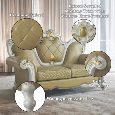 Picardy Butterscotch Loveseat - Ornate Home