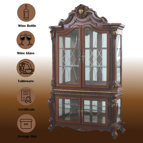 Picardy Cherry Oak Curio Cabinet - Ornate Home