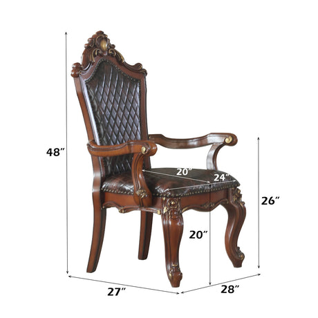 Picardy Honey Oak & PU Arm Chair (Set of 2) - Ornate Home