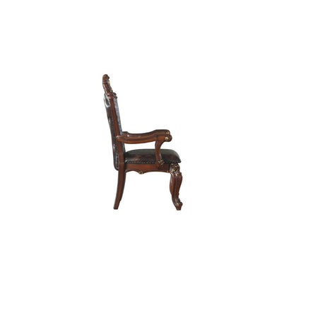 Picardy Honey Oak & PU Arm Chair (Set of 2) - Ornate Home